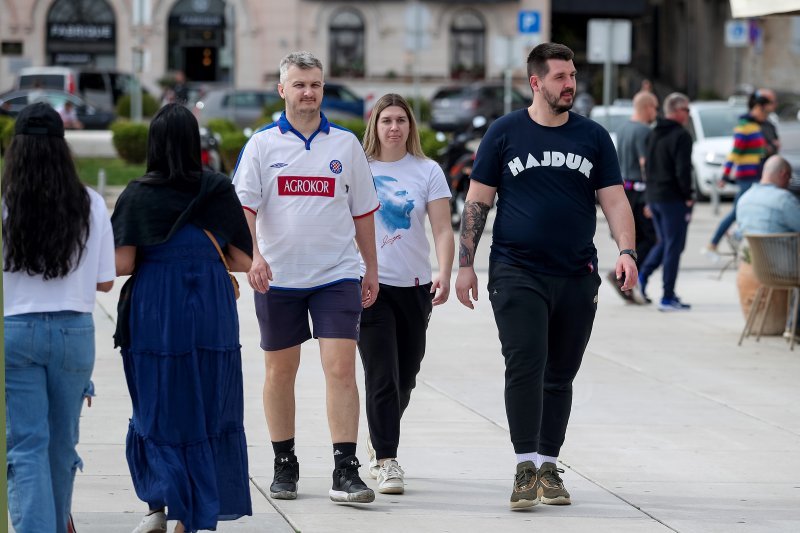 Hajdukovi navijači u Splitu uoči utakmice polufinala Kupa