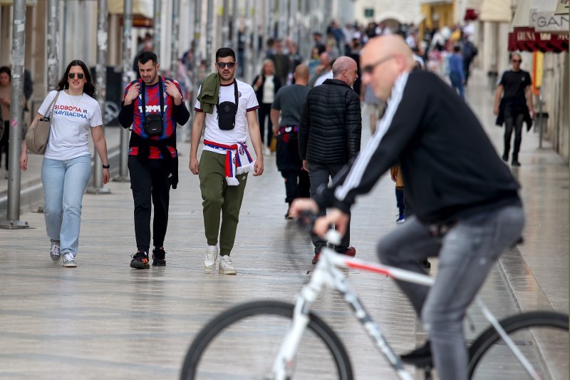 Hajdukovi navijači u Splitu uoči utakmice polufinala Kupa