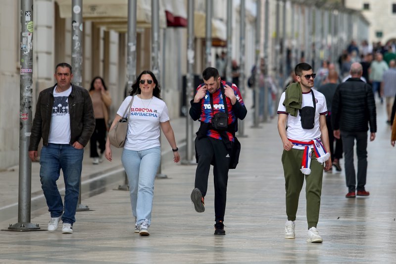Hajdukovi navijači u Splitu uoči utakmice polufinala Kupa
