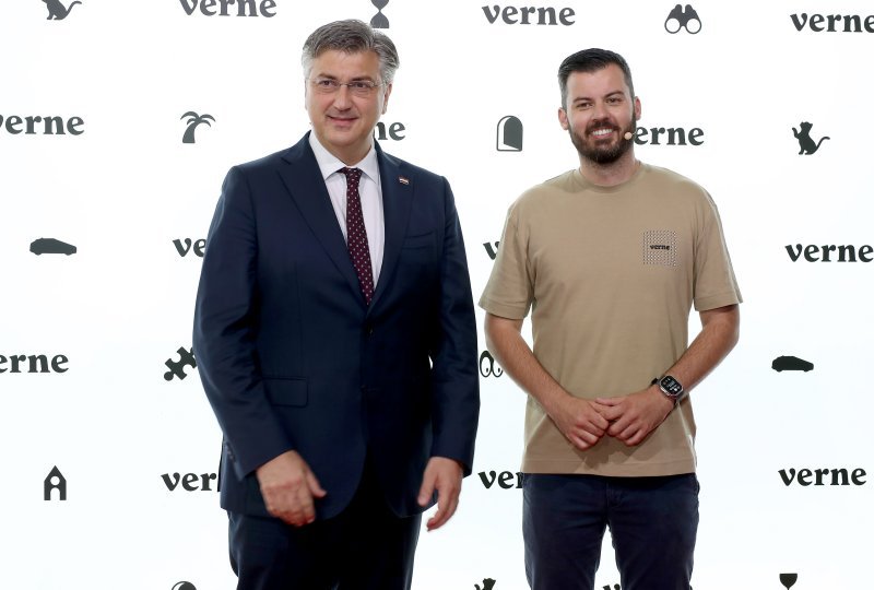 Mate Rimac i Andrej Plenković