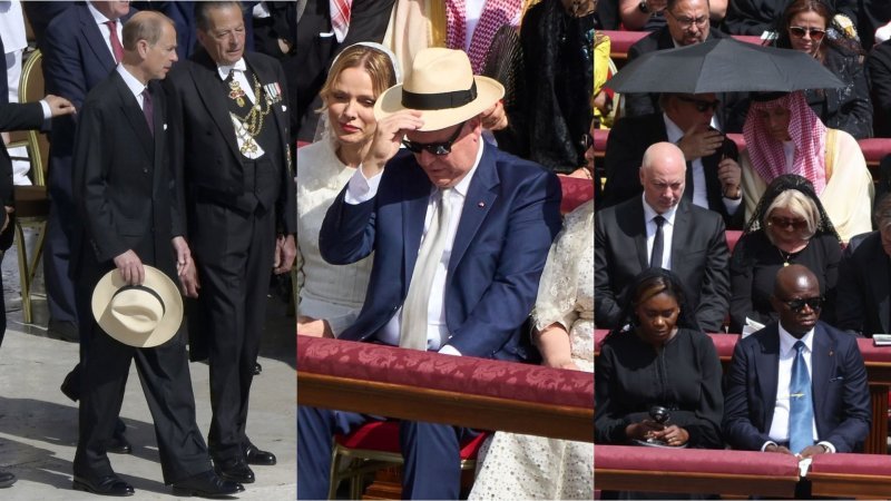 Prinčevi Edward i Albert sa šeširom, šeik sa kišobranom