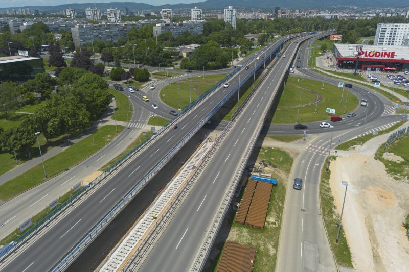 Radovi u Sarajevskoj ulici u Zagrebu snimljeni iz zraka