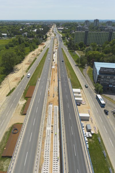 Radovi u Sarajevskoj ulici u Zagrebu snimljeni iz zraka