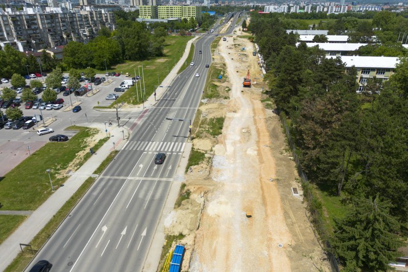 Radovi u Sarajevskoj ulici u Zagrebu snimljeni iz zraka