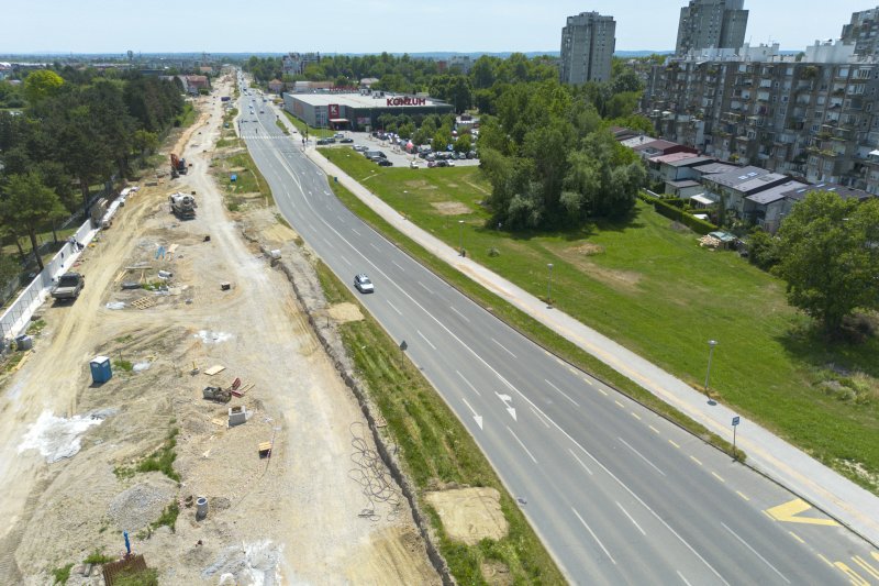 Radovi u Sarajevskoj ulici u Zagrebu snimljeni iz zraka