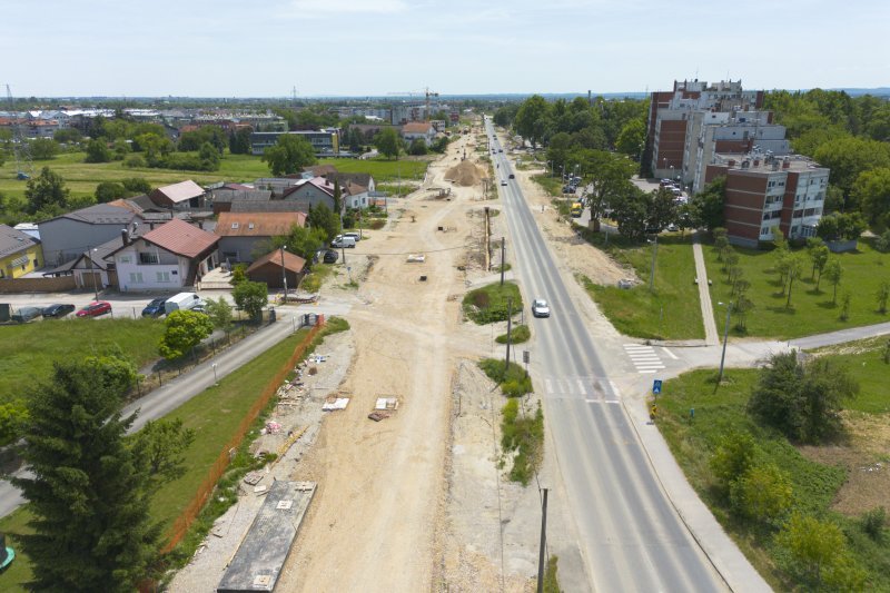 Radovi u Sarajevskoj ulici u Zagrebu snimljeni iz zraka