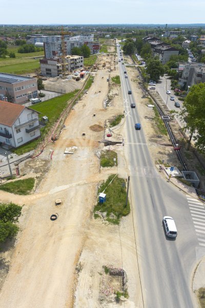 Radovi u Sarajevskoj ulici u Zagrebu snimljeni iz zraka