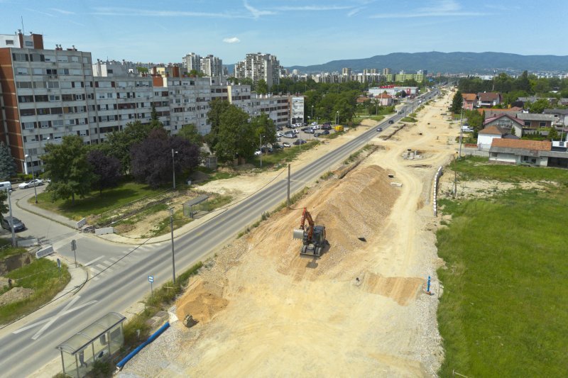 Radovi u Sarajevskoj ulici u Zagrebu snimljeni iz zraka
