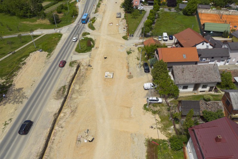 Radovi u Sarajevskoj ulici u Zagrebu snimljeni iz zraka
