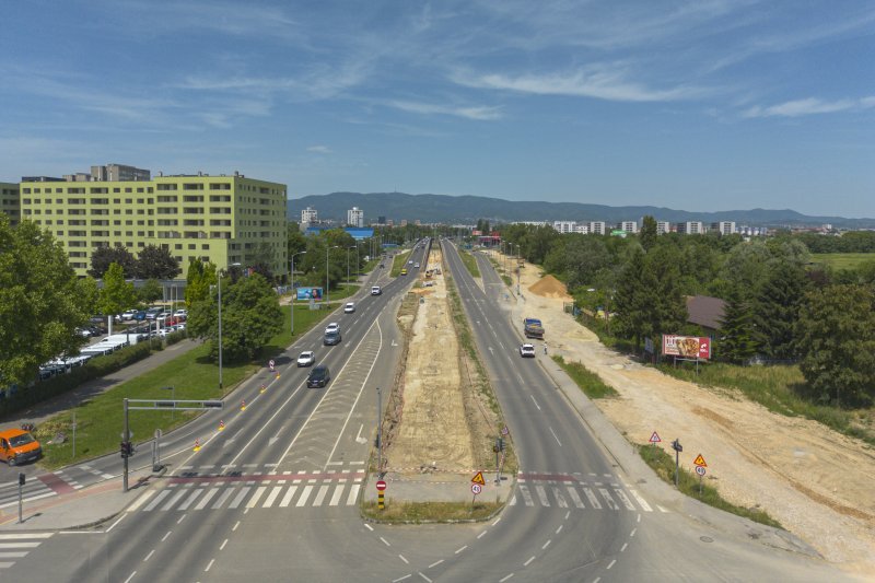 Radovi u Sarajevskoj ulici u Zagrebu snimljeni iz zraka