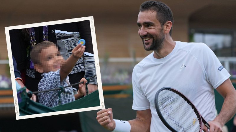 Marin Čilić sa sinom nakon pobjede