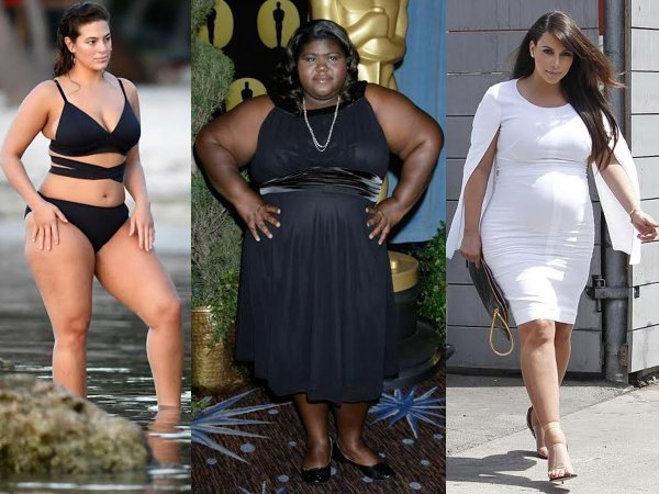 Ashley Graham, Gabourey Sidibe i Kim Kardashian