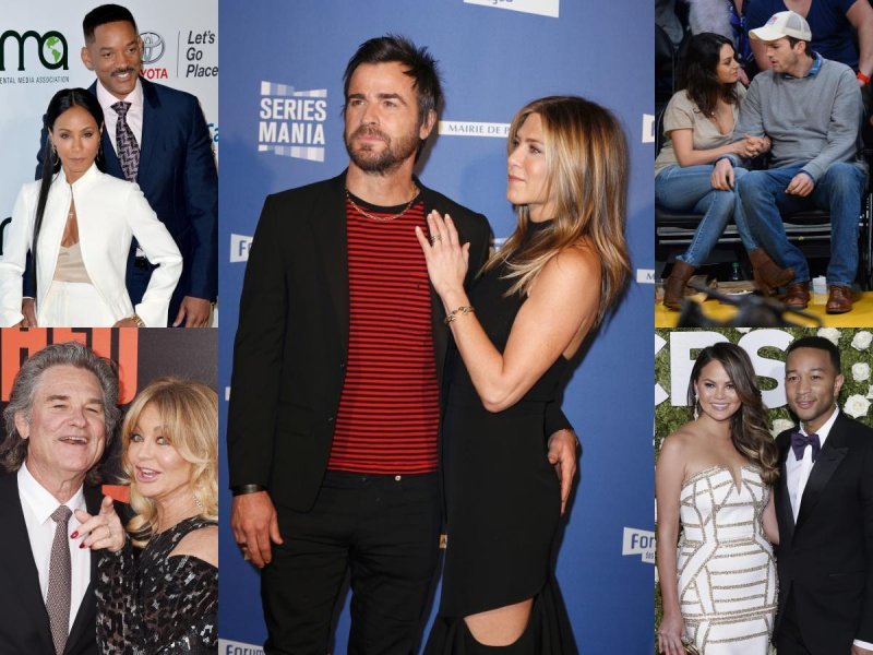 Will i Jada Pinkett Smith, Goldie Hawn i Kurt Russell, Jennifer Aniston i Justin Theroux, Mila Kunis i Ashton Kutcher, Chrissy Teigen i John Legend