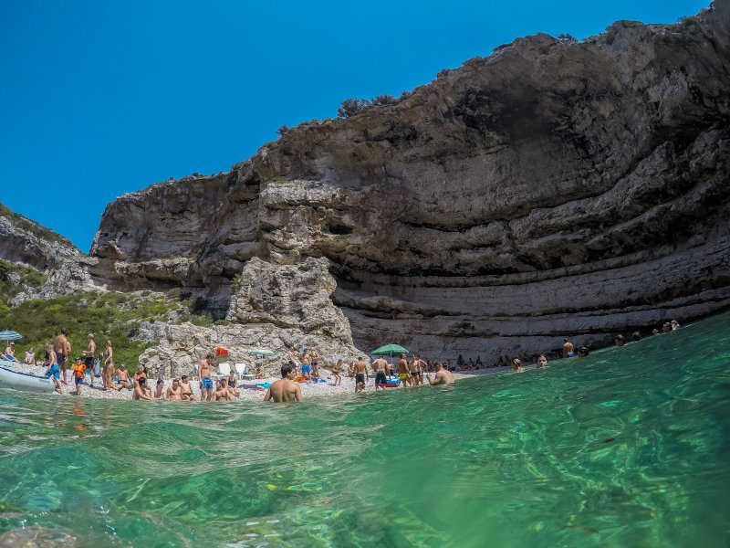 Panoramske fotografije uvale Stiniva