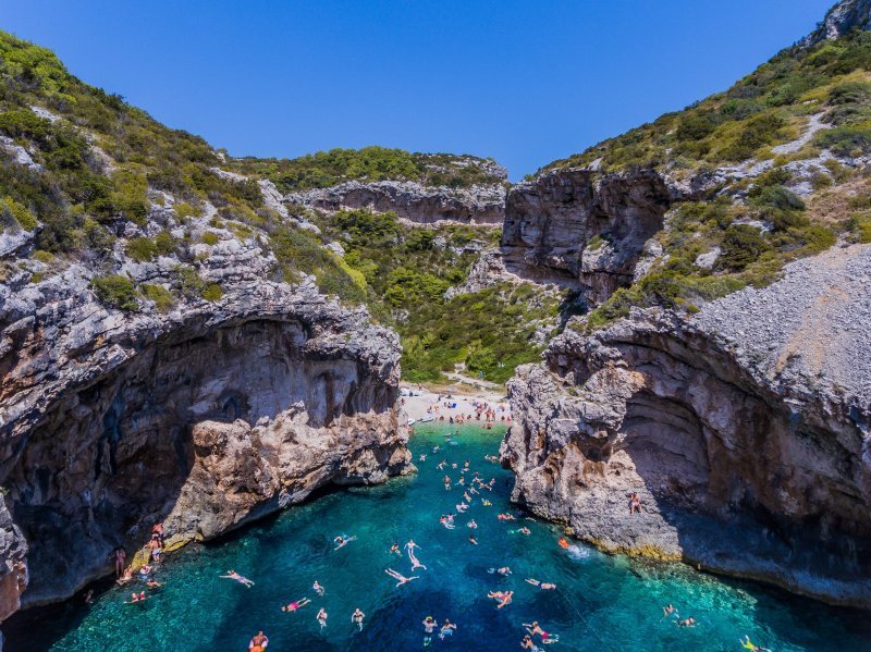 Panoramske fotografije uvale Stiniva