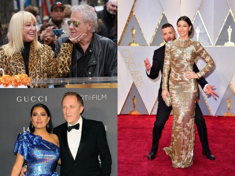 Suzanne Somers i Alan Hamel,Salma Hayek i François-Henri Pinault, Justin Timberlake i Jessica Biel