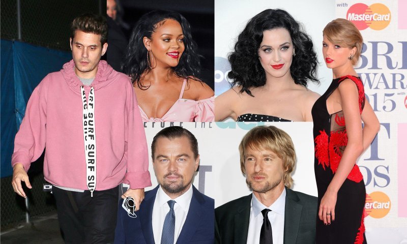 John Mayer, Rihanna, Katy Perry, Leonardo DiCaprio, Owen Wilson i Taylor Swift