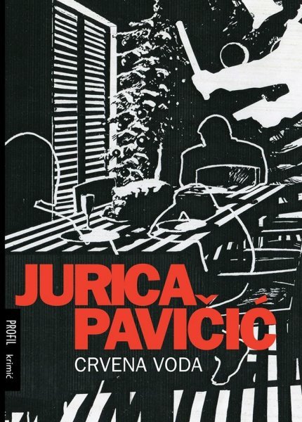 'Crvena voda', Jurica Pavičić, grafičko oblikovanje:  Antun Juraj Gracin / Studio 2M, ilustracija: Alem Ćurin