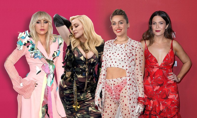 Lady Gaga, Madonna, Miley Cyrus i Mandy Moore