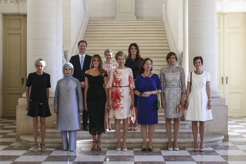 Brigitte Macron, Emine Erdogan, Gauthier Destenay, Melania Trump,  Mojca Stropnik, belgijska kraljica Mathilde, Thora Margret Baldvinsdottir, Ingrid Schulerud - Stoltenberg