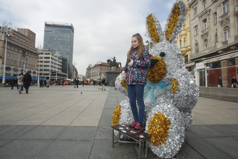 Zagrebački Trg bana Jelačića ukrašen povodom Uskrsa