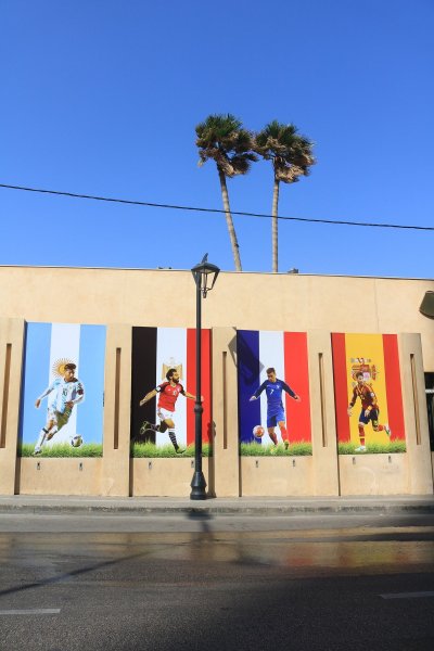 Mural sa zvijezdama SP-a, Messi, Salah, Griezmann i Ramos