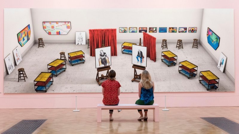 'Seven Trollies, Six and a Half Stools, Six Portraits, Eleven Paintings and Two Curtains', David Hockney