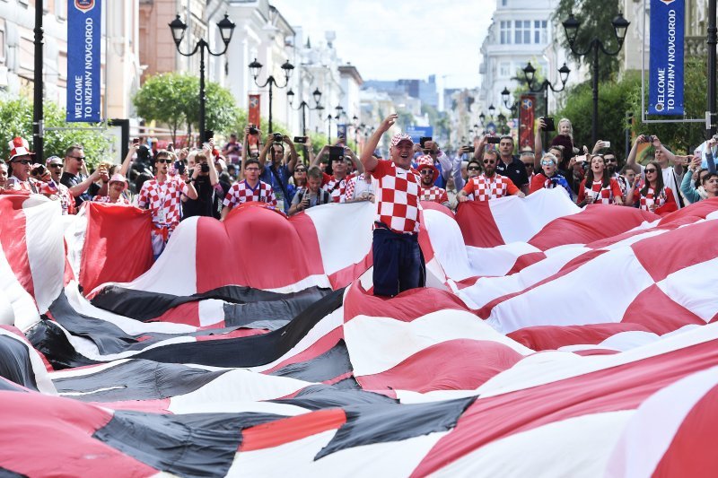 Navijači u gradu prije utakmice Hrvatska - Argentina