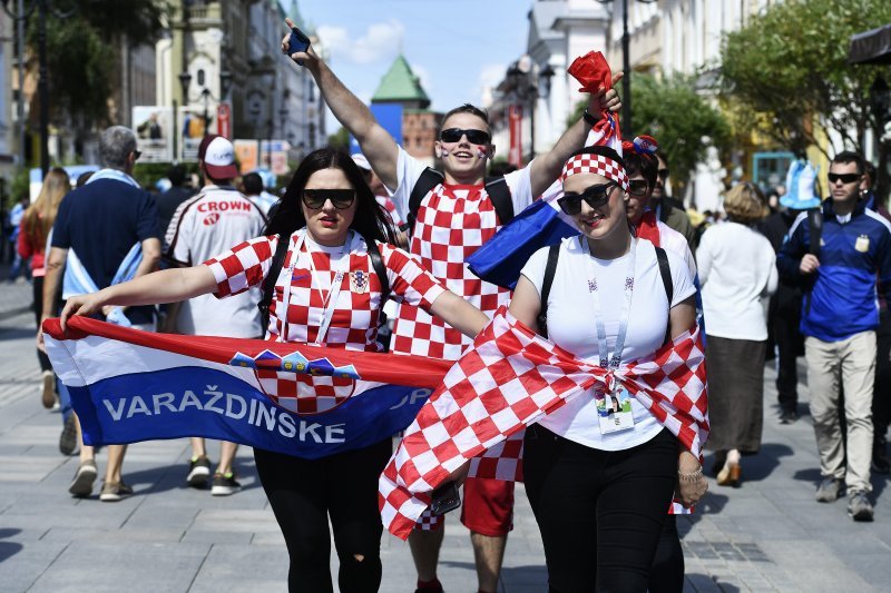 Navijači u gradu prije utakmice Hrvatska - Argentina