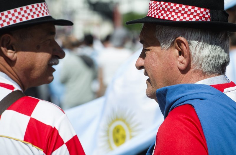 Navijači u gradu prije utakmice Hrvatska - Argentina