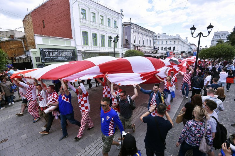 Navijači u gradu prije utakmice Hrvatska - Argentina