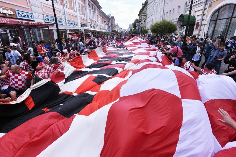 Navijači u gradu prije utakmice Hrvatska - Argentina