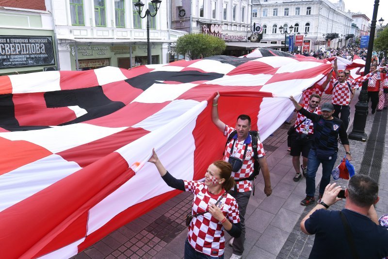 Navijači u gradu prije utakmice Hrvatska - Argentina
