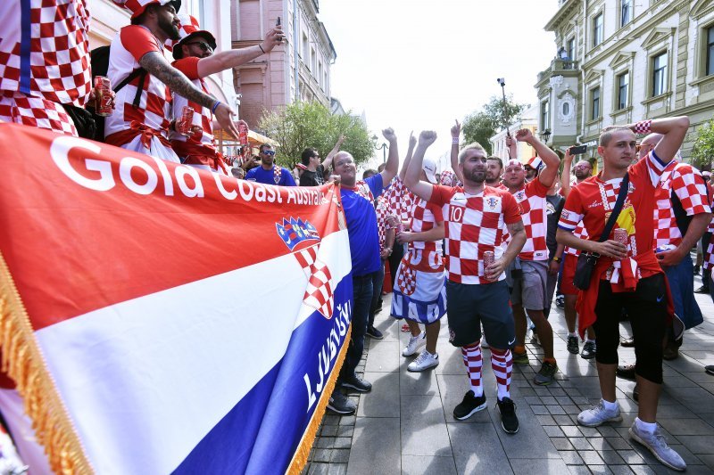 Navijači u gradu prije utakmice Hrvatska - Argentina