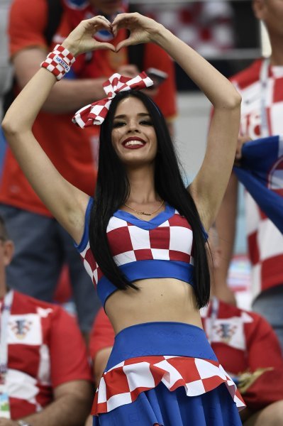 Navijači na stadionu u Sočiju, Hrvatska - Rusija