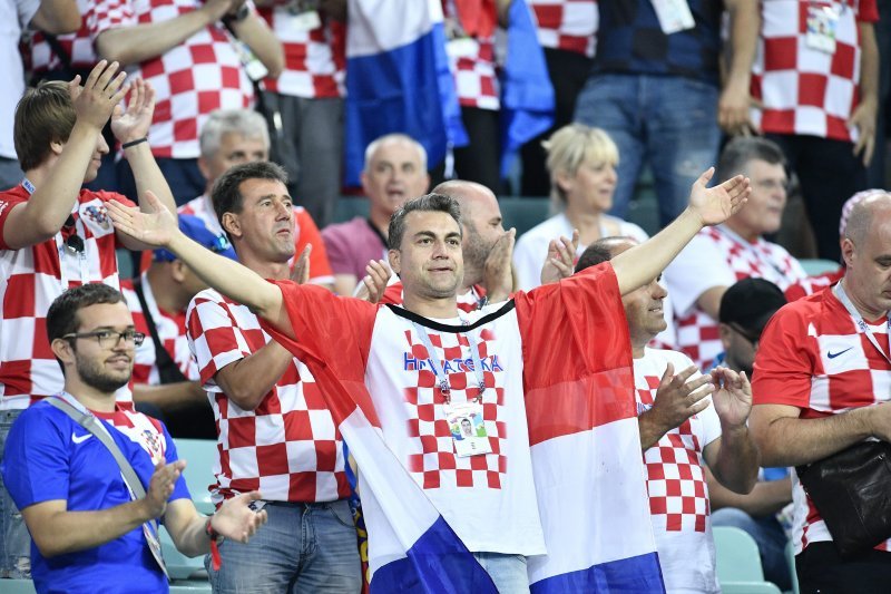 Hrvatski navijači na stadionu u Sočiju