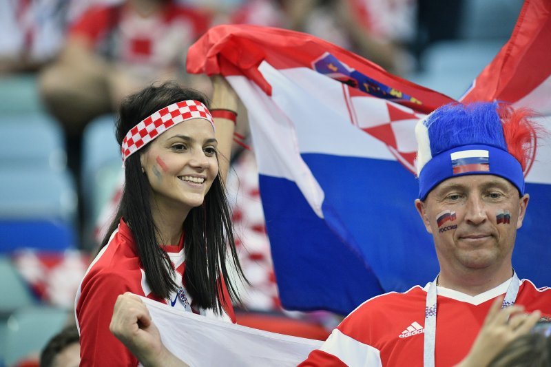 Hrvatski navijači na stadionu u Sočiju