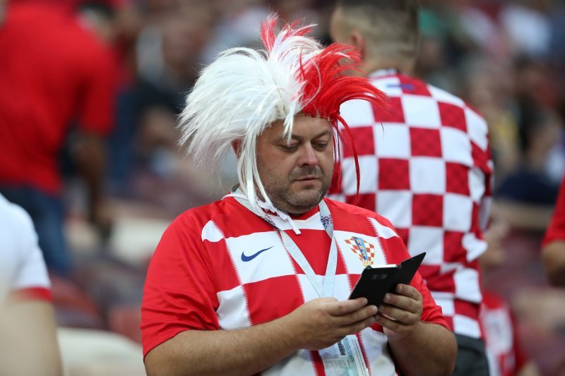 Navijači na stadionu Lužnjiki, Hrvatska - Engleska