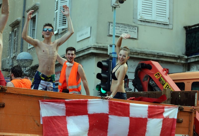 Slavlje Riječana nakon osvajanja drugog mjesta na Svjetskom nogometnom prvenstvu