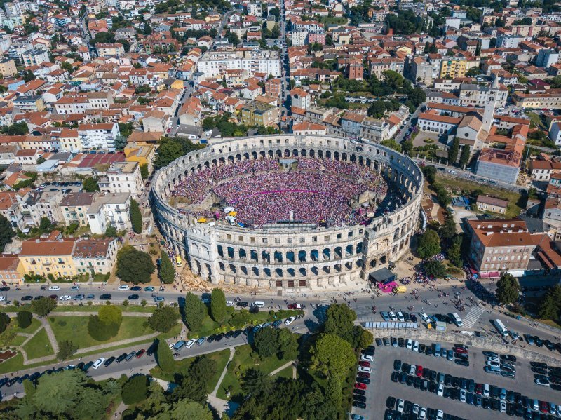 Arena u Puli tijekom finalne utakmice SP-a Hrvatska - Francuska