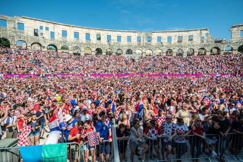 Arena u Puli tijekom finalne utakmice SP-a Hrvatska - Francuska