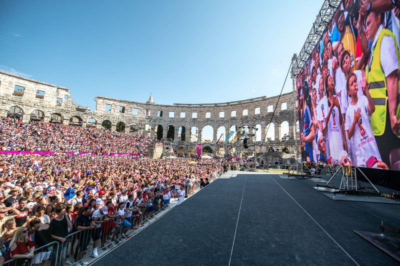 Arena u Puli tijekom finalne utakmice SP-a Hrvatska - Francuska