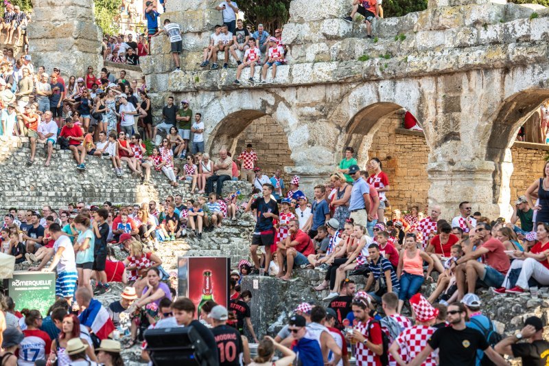 Arena u Puli tijekom finalne utakmice SP-a Hrvatska - Francuska