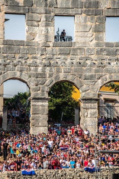 Arena u Puli tijekom finalne utakmice SP-a Hrvatska - Francuska