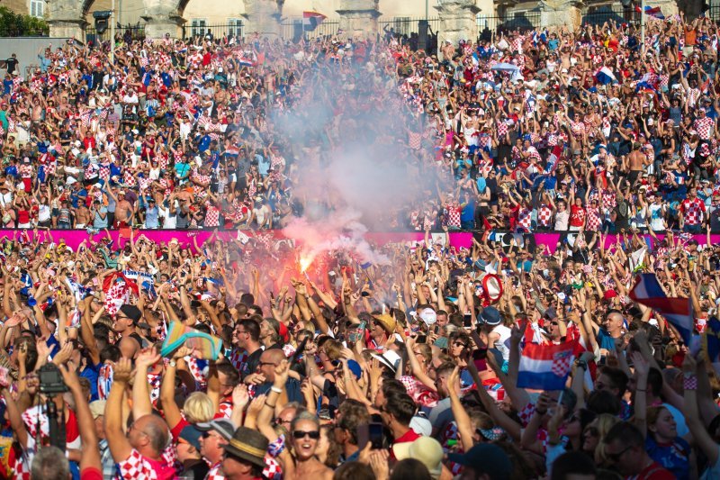 Arena u Puli tijekom finalne utakmice SP-a Hrvatska - Francuska