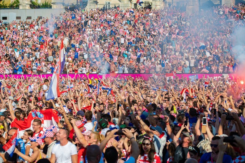 Arena u Puli tijekom finalne utakmice SP-a Hrvatska - Francuska