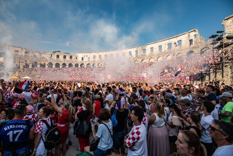 Arena u Puli tijekom finalne utakmice SP-a Hrvatska - Francuska