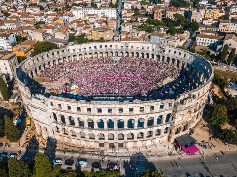 Arena u Puli tijekom finalne utakmice SP-a Hrvatska - Francuska