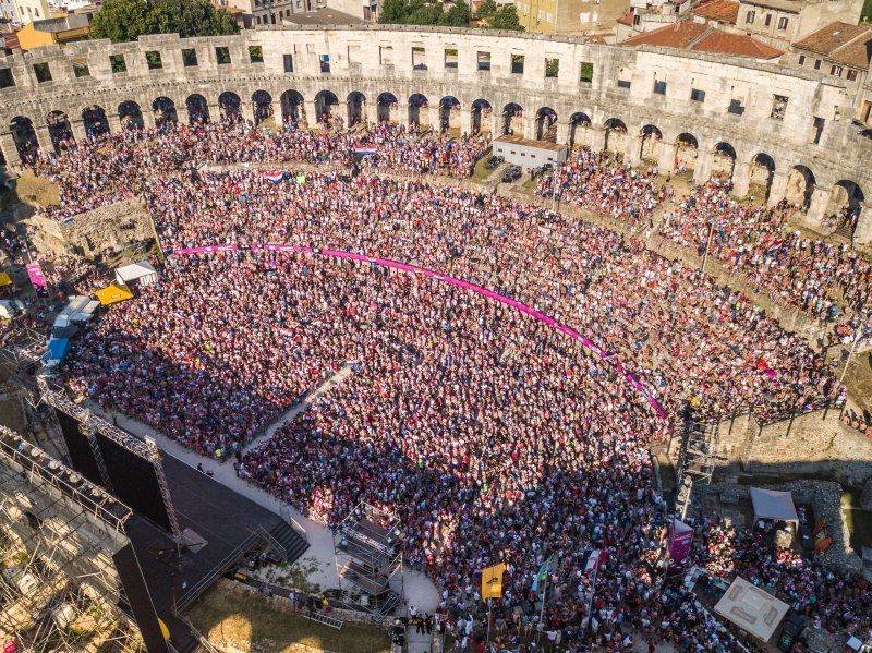 Arena u Puli tijekom finalne utakmice SP-a Hrvatska - Francuska