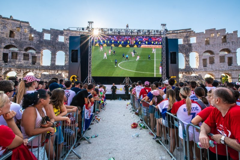 Arena u Puli tijekom finalne utakmice SP-a Hrvatska - Francuska